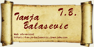 Tanja Balašević vizit kartica